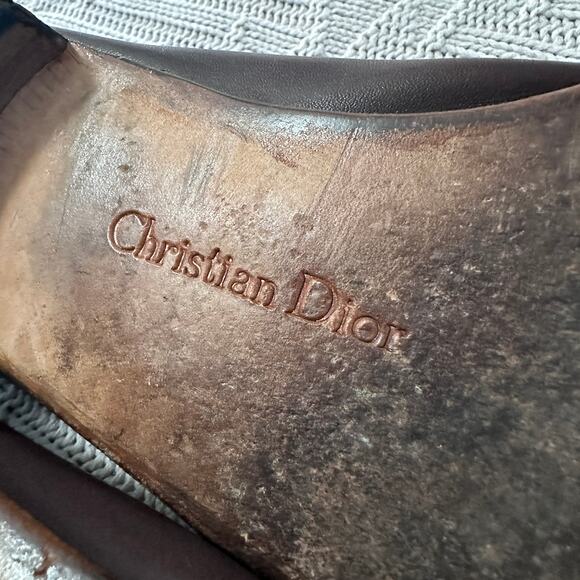Vintage Christian Dior brown leather loafers size 10.5 main image 8